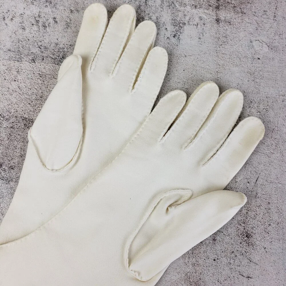 Vintage Shalimar White Gloves 50s 60s size 7